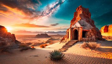 Lost Places Wüste mit Gebäude