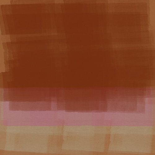 Terracotta, roze, wit. Abstract kleurrijk schilderij geïnspireerd door Mark Rothko
