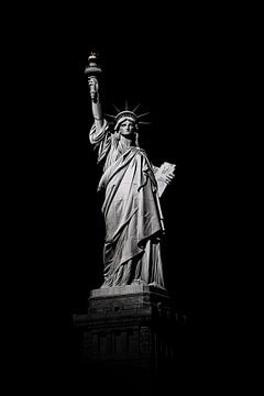 Statue of Liberty new york zwart-wit portret van TheXclusive Art