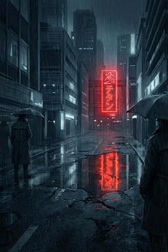 Neon Einsamkeit von Art by Monique Dersjant