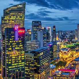 Skyline van Marina Bay in Singapore van FineArt Panorama Fotografie Hans Altenkirch
