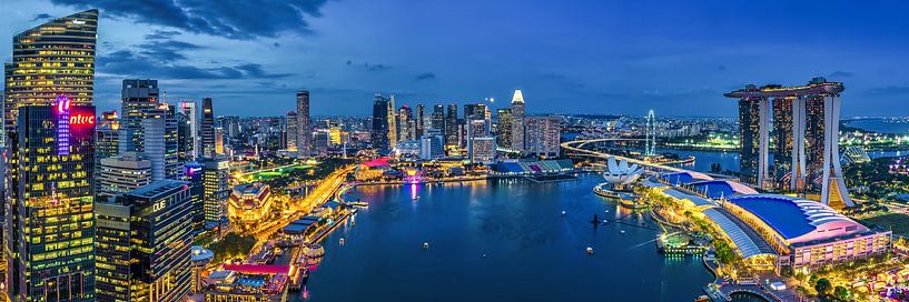Skyline van Marina Bay in Singapore van FineArt Panorama Fotografie Hans Altenkirch