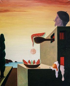 Obst in der Schale ohne Schale  Surrealismus