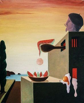 Fruit in a bowl without a bowl Surrealism by Michael Puhl