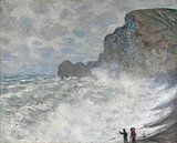 Ruig weer bij Étretat, Claude Monet van Meesterlijcke Meesters thumbnail