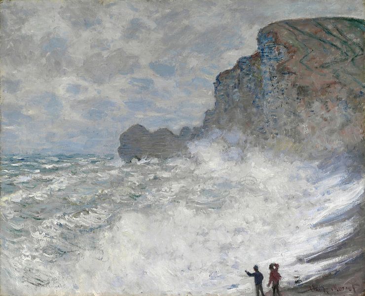Ruig weer bij Étretat, Claude Monet van Meesterlijcke Meesters