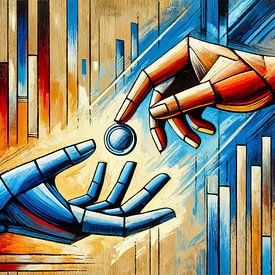 Geld en Handel – Abstract Kunstwerk voor Financiële Instellingen van Basahen