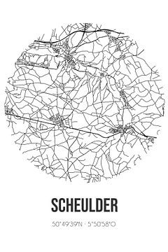 Scheulder (Limburg) | Map | Black and white by Rezona