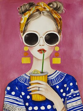 Summer Sips, modernes und farbenfrohes Porträt