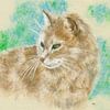 Portrait einer getigerten Katze von Karen Kaspar