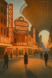 Fremont Street Experience: Golden Nugget at Dusk by Travel Shop