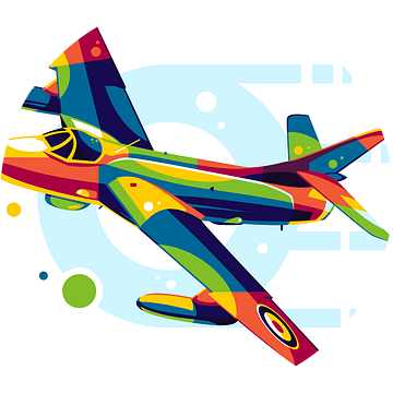 Hawker Hunter Vliegen in Pop Art van Lintang Wicaksono
