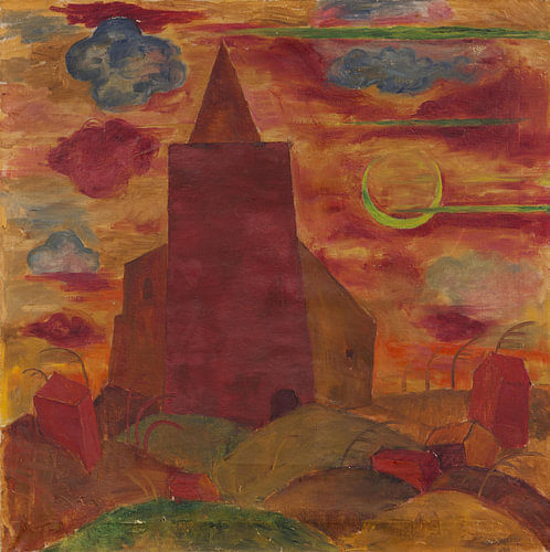 Walter Ophey - Kerk met halvemaan, ca. 1922