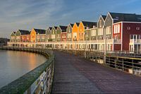 Kleurrijke huizen aan de Rietplas in Houten