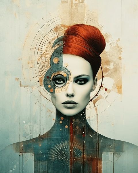 Modernes Porträt, Surrealismus von Carla Van Iersel