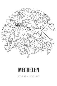 Mechelen (Limburg) | Karte | Schwarz und weiß von Rezona