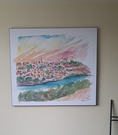 Zonsondergang boven de oude stad Toledo in Spanje