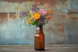 Bouquet de fleurs Vase en verre sur Poster Art Shop