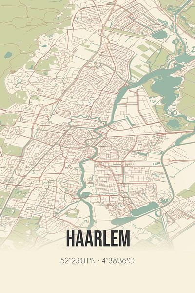 Vintage map of Haarlem (North Holland) by MyCityPoster