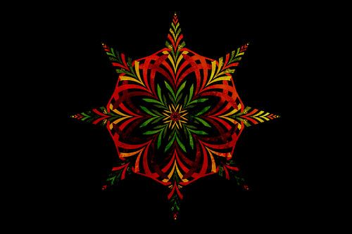 Strahlendes Stern-Mandala der heiligen Geometrie
