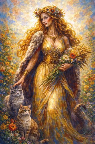 Freya, Noordse godin van de liefde schilderij.