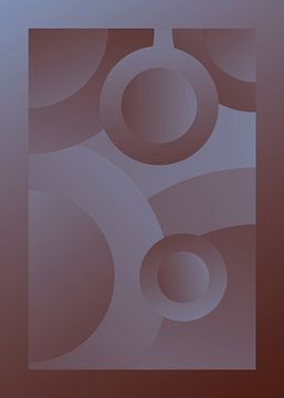 Psychedelisch Abstracte Cirkels - Warme kleur V3 van Pim Haring