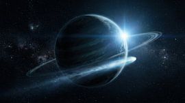 Hemels schouwspel: een ringplaneet en een komeet in de verre ruimte van Markus Gann