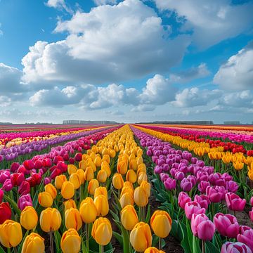 Champ de tulipes coloré Pays-Bas sur The Xclusive Art