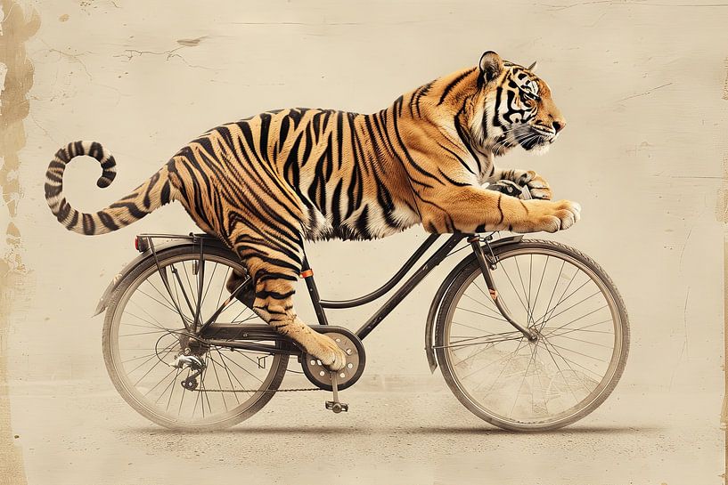 Tiger on bicycle by Poster Art Shop