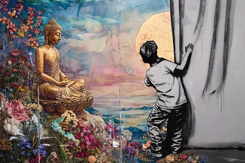 Jongen Ontdekt Spirituele Wereld achter Gordijn