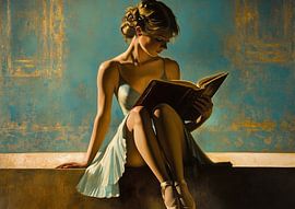 Ballerina with book 1 by Eye catching paintings