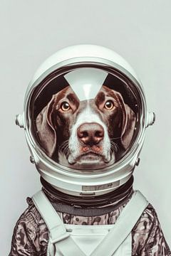 Ruimtehond op een grote missie van Poster Art Shop