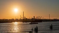 zonsondergang in de europoort rotterdam van Erik van 't Hof thumbnail