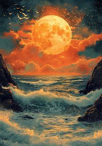 Mond Wellen Meer Ozean Maritim Nacht