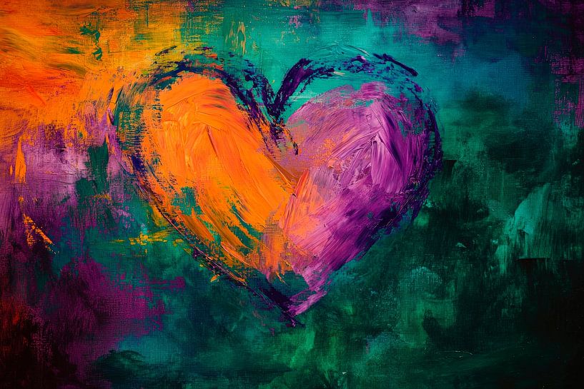 Colourful heart - Creative painting by Poster Art Shop