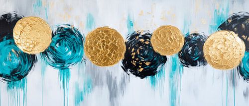 Abstracte kunst met gouden accenten
