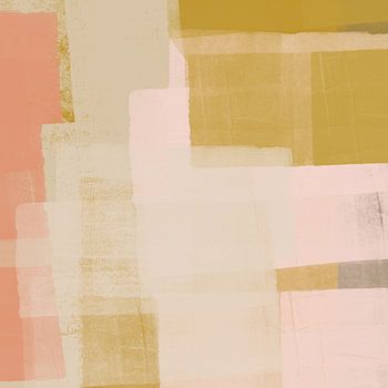 Oker, wit en roze. Moderne abstracte kunst I