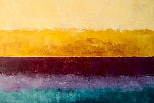 Abstract horizon schilderij met kleuren