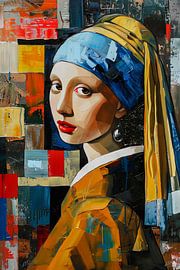 The Girl with the Pearl Earring - Expressionist by Poster Art Shop
