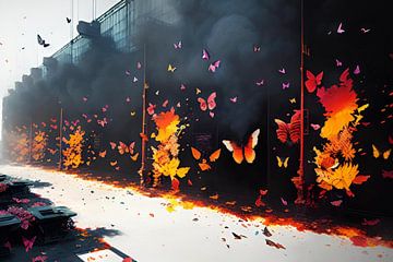 La danse des papillons sur le mur sur ButterflyPix