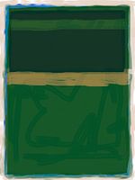Abstract painting in shades of green