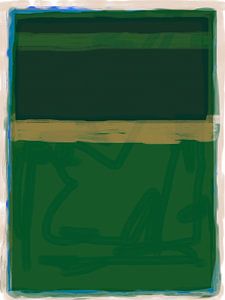 Abstrakte Malerei in den Farben grün von Rietje Bulthuis