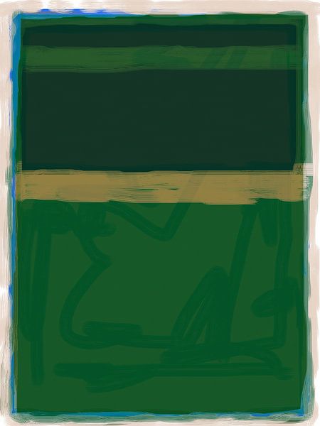 Abstract painting in shades of green by Rietje Bulthuis