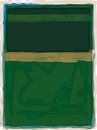 Abstract painting in shades of green by Rietje Bulthuis thumbnail