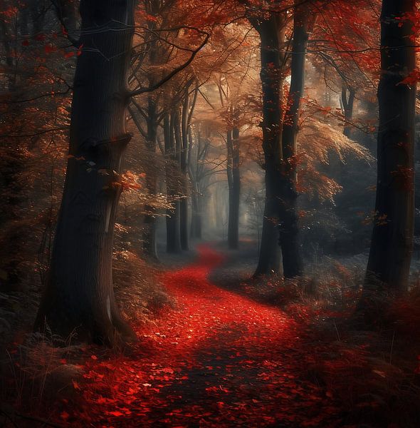 Mystische Waldlandschaft im Sonnenuntergang von fernlichtsicht