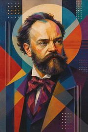 A painting of the composer Antonín Dvořák. by Johannes