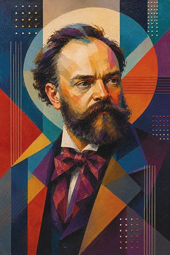Componist Antonin Dvorak schilderij.