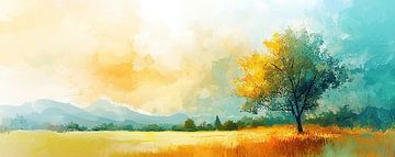 Spring Tree | Tree Yellow von Kunst Laune