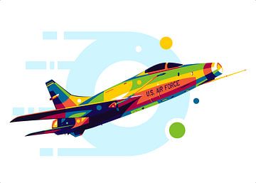 F-100 Super Sabre in Pop Art van Lintang Wicaksono