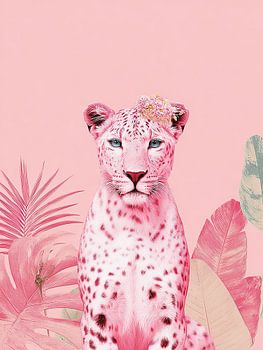 Floral Pink Panther Porträt